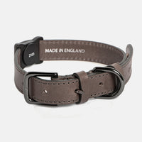 Magnetic Dog Collar Grey Leather